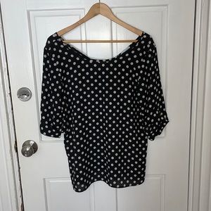 Black & white polka dot blouse
